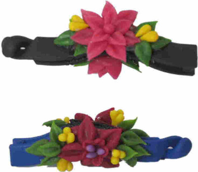 

Advanc Hotline Porcelain clay work fancy banana clip (Combo of 2) Hair Clip(Multicolor)
