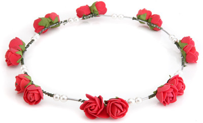 

Trinketbag Flowers In My Hair Red Tiara Head Band(Silver, Red)