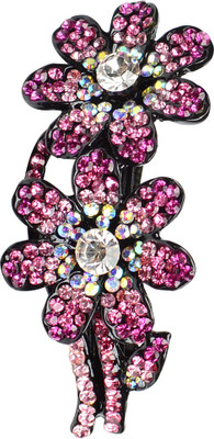 

Glitters Online Pink Colour American Diamond Hair Clip(Pink)