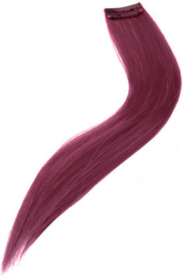 

Via Mazzini Burgundy Artificial Hair Highlight-Extension Clip-on (Single Piece) Hair Clip(Red)