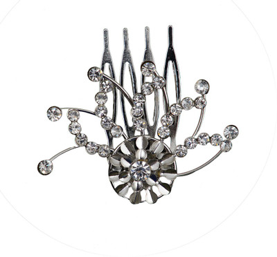 Taj Pearl Designer Hair Claw(Silver)