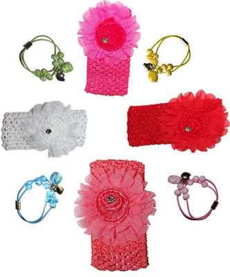 

Twinkle Party Wear Floral Hair Band Hair Accessory Set(Multicolor)
