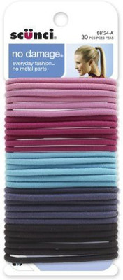 

Scunci Scunci Effortless Beauty Large No-damage Pastel Elastics, 30-Count (Colors May Vary) Hair Accessory Set(Multicolor)