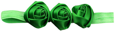 AkinosKIDS Three Satin Rose Flower Soft Head Band(Green)