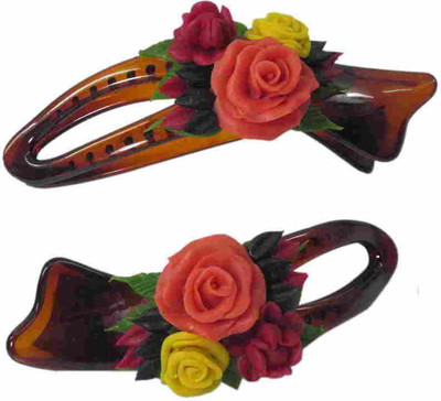 

Advanc Hotline Porcelain clay work fancy banana clip (Combo of 2) Hair Clip(Multicolor)