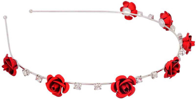 

Aaishwarya Rosy Red Stone Studded Metal Hair Band(Red)