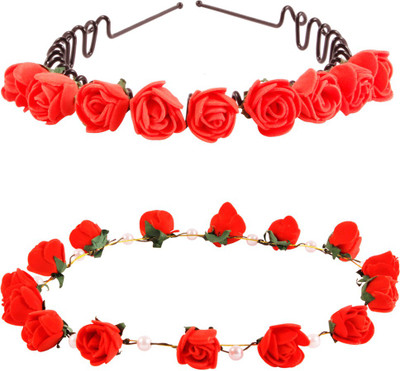 

Style Tweak Style Tweak Red Zigzag Hairband Tiara and Red Princess Crown Hair Band(Red)