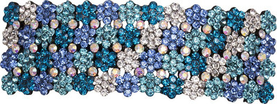 

Glitters Online Rectangle Shape Floral Design Blue Stone Hair Clip(Blue)