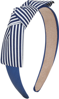 

Fayon Contemporary Statement Navy Lines Bow Hair Band(Blue)