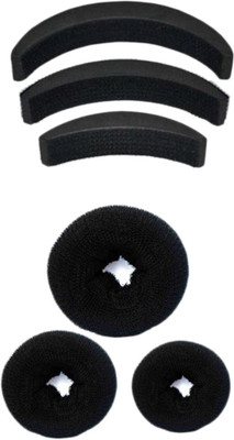 

HomeoCulture Donut and Banana Bumpits Hair Accessory Set(Black)