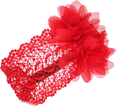 

AkinosKIDS Embroided flower Girl Soft Baby Head Band(Red)
