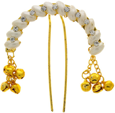 

Anuradha Art Designer Simple Stylish Hair Pin(Gold, White)