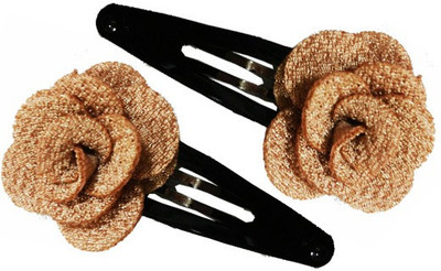OPC Beautiful Floral Hair Accessory - Pack of 2 Tic Tac Clip(Beige)