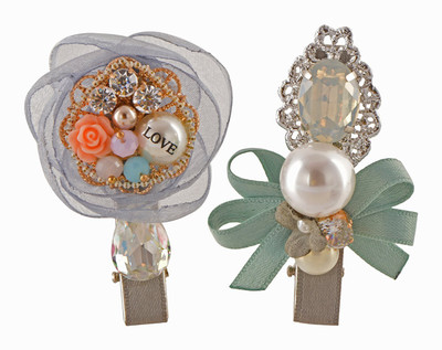 

My DT Lifestyle DESIGNER HANDMADE PARTYWEAR COMBO Hair Pin(Grey, Green)