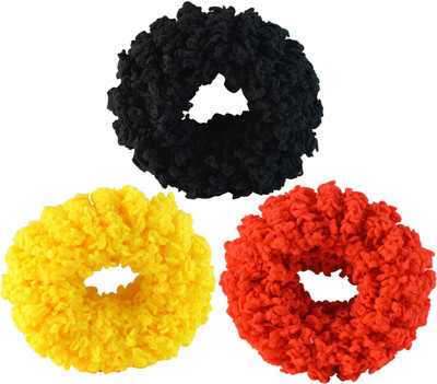 

Sarah Set of 3 Rubber Band for Women - Red, Yellow & Black Head Band(Red)