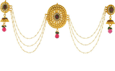 

Vama Fashions Gold Plated Traditional 3 Side Hair Pin(Multicolor)