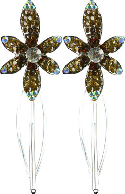 

Glitters Online Golden Colour American Diamond Hair Pin(Gold)