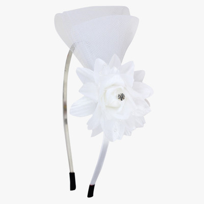 

Pink Rose Charm Hair Band(White)