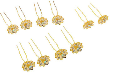 

Creative India Exports Women Golden Metal Hair Pin(Gold)