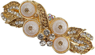 

Taj Pearl Designer Hair Clip(Gold)