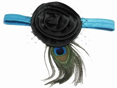 

Pink & Blue India Peacock Soft Feather Head Band(Black)