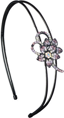 

Glitters Online Glitters Purple Colour American Diamond Head Gear Head Band Head Band(Multicolor)