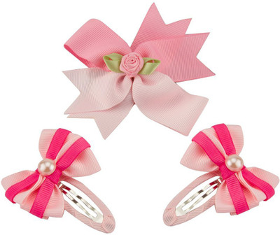 

Babies Bloom Diamond Pink Bow and Hair Clip(Pink)
