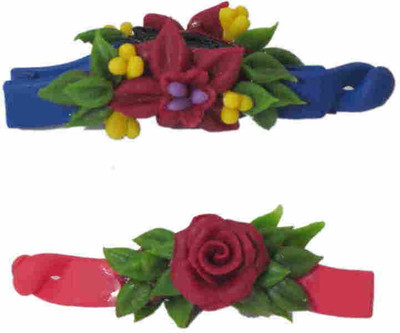 

Advanc Hotline Porcelain clay work fancy banana clip (Combo of 2) Hair Clip(Multicolor)
