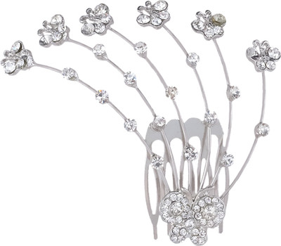 

Super Drool Glitter and Glamour Studded Hair Clip(Silver)