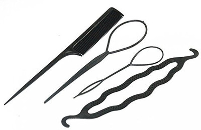 One Personal Care Attractive Braid + Pony Style Fashioner Hair Accessory Set(Black)