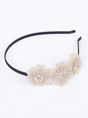 

Blueberry Crochet Floral Hair Band(Beige)
