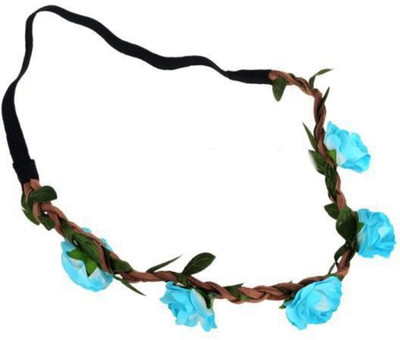 

GalexiaR Blue Flower Boho Style Floral Tiara Head Band(Blue)