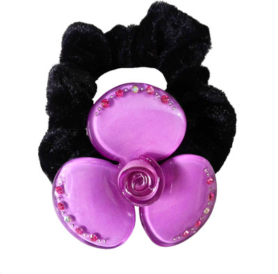 

Shreya Collection Fashionable Purple Colour Flower Style Ponytail Hair Accessories (Elastic) Rubber Band(Purple)