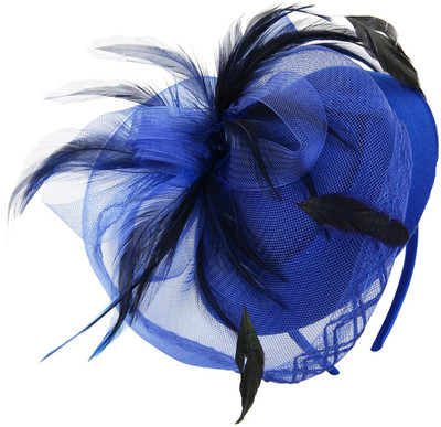 

Sanjog Derby Hat, English Tea Hat Embellished Retro Feather Mesh Net Flower Hat Fascinators Hairband/Headband Hair Clip(Purple)