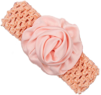 

Pikaboo Rolled up Rose on crochet Head Band(Orange)