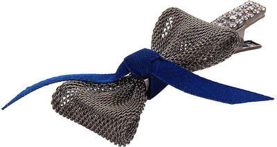 

Fayon Designer Modern Blue Lace With Grey Bow Hair Pin(Blue)