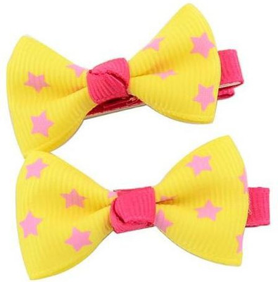

Angel Closet Star Print Bow Hair Clip(Yellow)