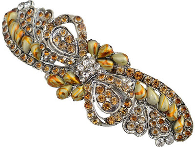

Taj Pearl Designer Hair Clip(Silver)