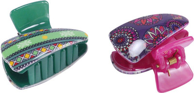 Saamarth Impex SI-2296 Hair Claw(Green, Pink)