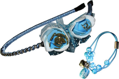 

GD Christmas Combo Blue Floral Hairband Hair Accessory Set(Blue)