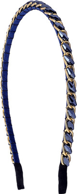 

The Ethnic Wears Metal Alloy, Silk Covered, Beeds, Crystal & CZ Stones, etc. Hair Band(Blue)