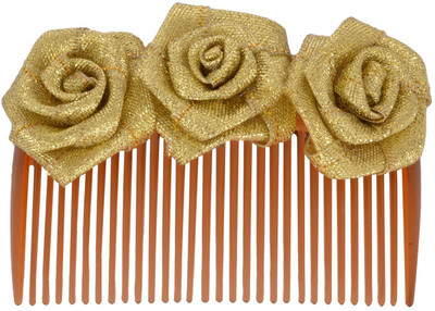 

Sanjog Golden Flower Comb For Wedding/Party Bun Clip(Gold)