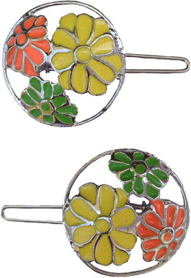 

B-Fashionable Neon Flower Round Wire Clasp Hair Pin(Multicolor)