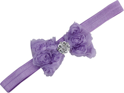 

Pikaboo Rhinestone centre rosette Head Band(Purple)