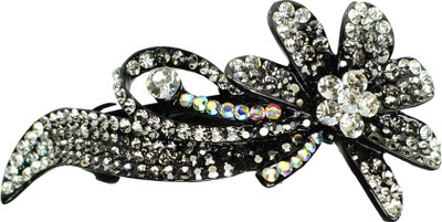 

Glitters Online Blackish Silver Colour American Diamond Hair Clip(Silver)