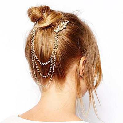 

Shining Diva Latest Stylish Hair Chain(Gold)