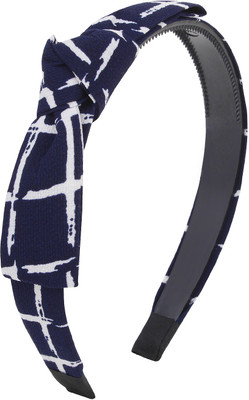 

Fayon Daily Casual Work White Check Bow Hair Band(White)