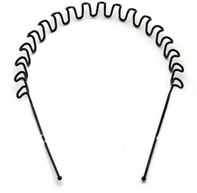 

Pankh Waved Hair Holder Head Hair Band(Black)