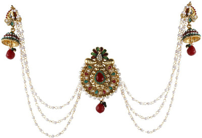 

Biyu Peacock Design Cubic Zirconia Ruby Pearl Bun Pin Earrings Hair Accessories Hair Accessory Set(Multicolor)