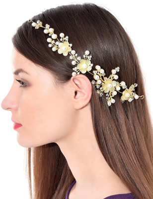 

Sanjog Foldable Floral Funky Fashionable Stone Hair Clip(Gold)